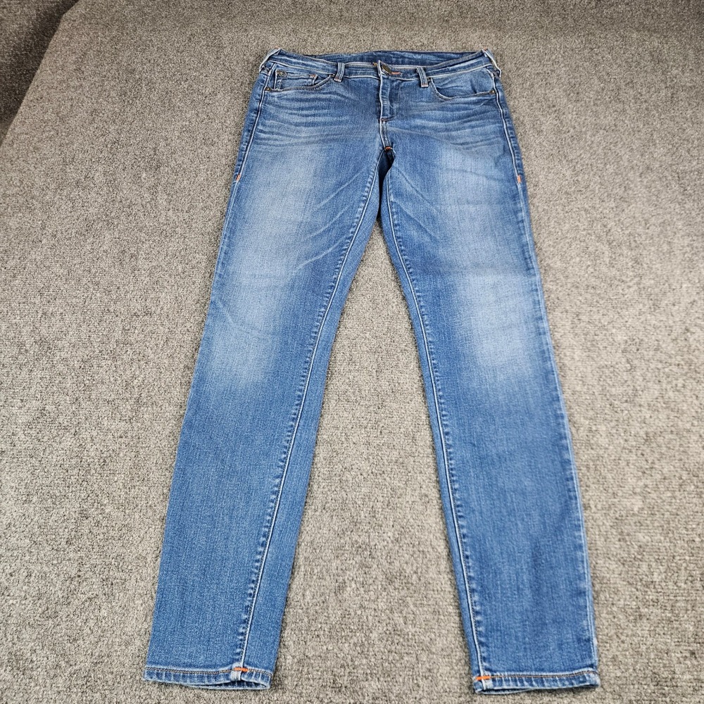 True Religion Womens Skinny Jeans Blue Wash Made‎ in USA Size 29 Stretch Denim